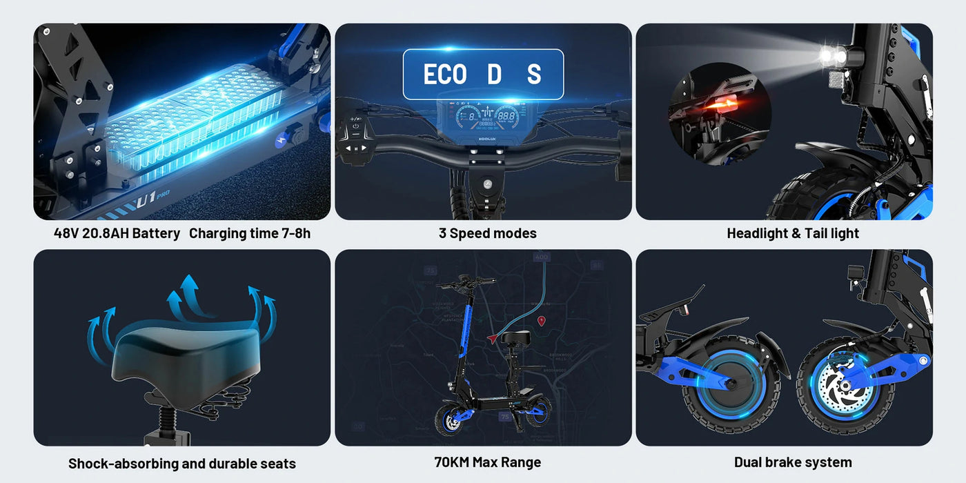 KOOLUX U1 PRO Dual-Motor Electric Scooter — feature 1