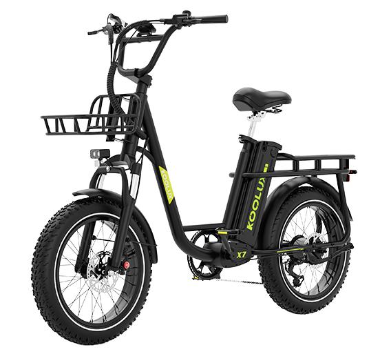KOOLUX X7 750W step-through fat tyre electric bike in black